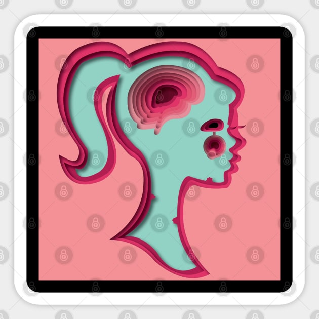 Zombie Girl Sticker by tesiamarieart